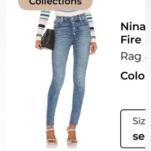 Rag and Bone High-Rise Skinny Jeans - Blue Wash Rag and Bone